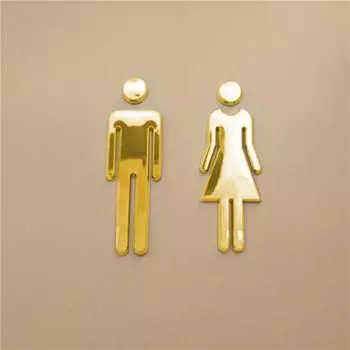 WC Wall Stickers Toilet Signs Restroom Washroom Signage Plaque Man & Woman Door Signs Signboard Poster