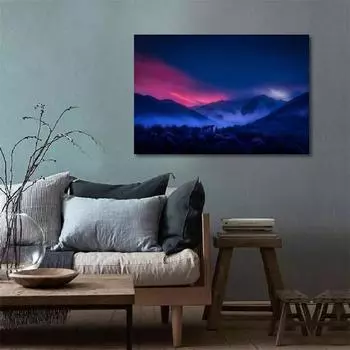 WCIC Художественные принты, картины «Ночная сцена в горах», художественная ткань, домашний фон, украшение стены, подвесная картина 21cm*30cm