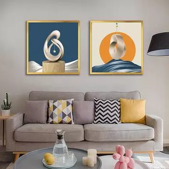 WCIC новая художественная ткань, геометрическая абстрактная картина, декоративная живопись, украшение на стену дома, подвесная картина 20*20cm