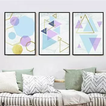 WCIC Новая Современная Минималистичная Декоративная Живопись Нерегулярная Комбинация Художественная Ткань Домашний Фон Украшения Стены Подвесная Картина 15cm*21cm