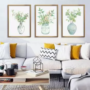 WCIC Новая современная простая и элегантная ваза для цветов, декоративная живопись, художественная ткань, домашний фон, украшение на стену, подвесная картина 21*30cm