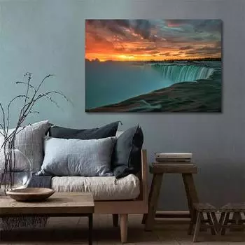 WCIC Новое Искусство Красивый Вид Саншайн Фолс Водопад Художественная Ткань Домашний Фон Украшения Стены Живопись Подвесная Картина 21cm*30cm