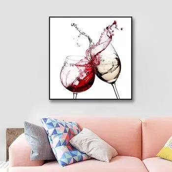 WCIC новые бокалы для вина, украшение для рисования, художественная ткань, домашний фон, украшение на стену, подвесная картина 20*20cm