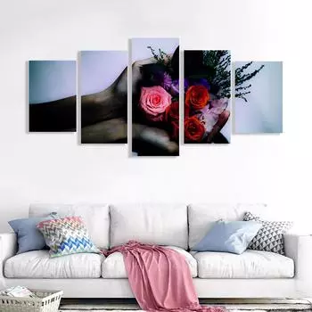 WCIC новые художественные картины, ручные цветы, тема, пятитатическая живопись, художественная ткань, домашний фон, украшение на стену, подвесная картина