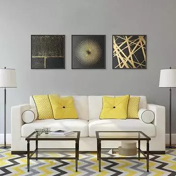 WCIC Новый Белый Холст Серия Сусального Золота Странный Узор Украшения Дома Картина Украшения Стены Подвесная Картина 30*30cm