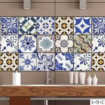 WCIC Винтаж самоклеящаяся наклейка на плитку водостойкая стена, пол, дверь, декоративные наклейки