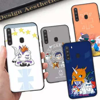 WD48 Digimon Agumon BiyomonЧерный мягкий чехол для Xiaomi Poco X6 X4 M5 M6 F5 F6 C65 C55 C50 C51 C40 Pro Redmi 14C A3X 13C 12C 11T 10A 9C Note 7 6 8A Plus Redmi Note 12 5G капри