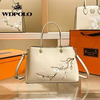 WDPOLO Guofeng Art Design, новинка 2023 года, роскошная сумка для мамы, роскошная сумка Cheongsam большой вместимости с вышивкой M