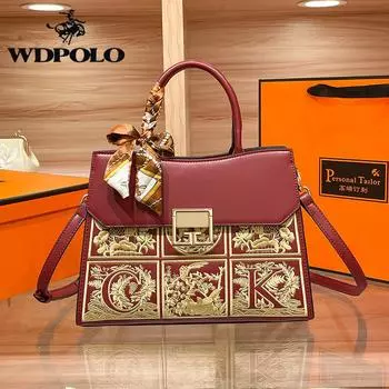 WDPOLO Сумка для мамы с вышивкой на свадьбу Красная свадебная сумка для мамы Отправлено старшей свекрови Сумка на плечо 1973 г. M