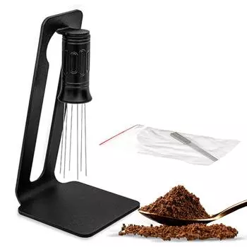 WDT Tool Espresso 6 игл 0,4 мм Распределитель кофе Мешалка для кофе Аксессуары для кофемашины эспрессо Non-adjustable A type чёрный