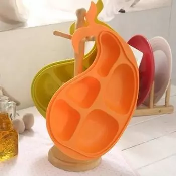 WeAKids Sugar Sugar Whale Тарелка, оранжевая, один предмет, популярные корейские товары для родителей