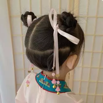 Wear Gift Han Clothes Accessories Children Hair Band Chinese Hair Accessories Braided Hair Rope розовый