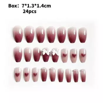 Wear Nail Art Fashion Simple Cute Classic Detachable Stereoscopic Style Bow Pink