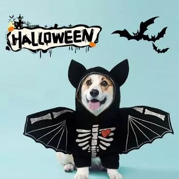 Wear Resistant Halloween Pet Bat Costume Breathable Pet Cosplay Costume For Cat Dogs M