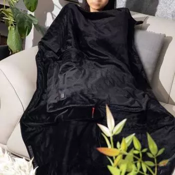 Wearable Heated Throw Blanket Electric Wrap Poncho Blanket with 3 Heat Settings Winter Heating Shawl серый