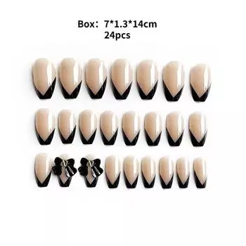 Wearable Patches Manicure Nail Patches Removable Bow Nail Patches Light Pink