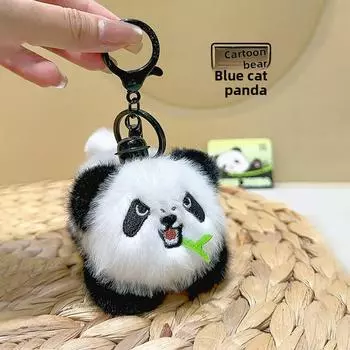 Wearing Bamboo Carrying Glasses Panda Aromatherapy Plush Keychain Bag Pendant StyleA