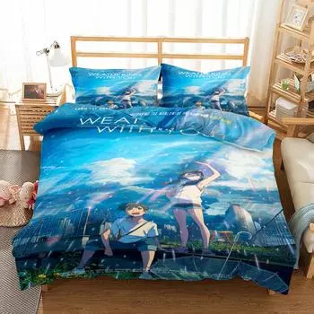 Weathering Anime Duvet Cover Set King Queen Double Full Twin Single Size Bed Linen Set EU single(135x200cm)