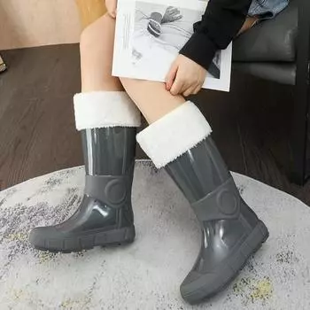 Weatherproof Design Wet Weather Protection PVC Boots Fishing Boots Waterproof 40 чёрный