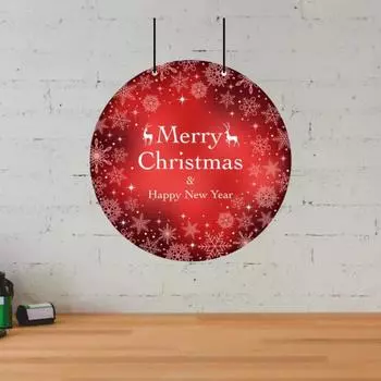 Webelkart® Премиум-настенная/дверная подвеска с принтом «С Рождеством и Новым годом» для дома и рождественские украшения,(красный)