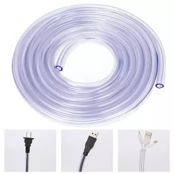 WEDAWN Шнур для собак и кошек, толстый провод для домашних животных, гибкий кабель, шнур питания, аудио- и видеокабель для USB-зарядного устройства, без запаха, в упаковке 2 защитных чехла, 10 футов/2 мм, чистый