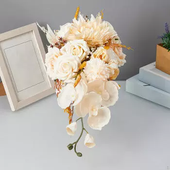 Wedding Bouquet for Bride Holding Elegant Realistic Artificial Flowers Anniversary