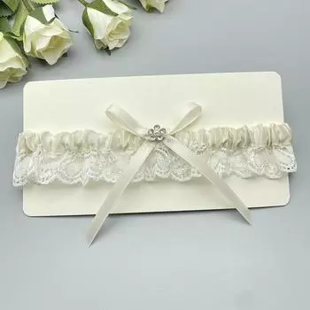 Wedding bridal garter with diamond satin bow and bridal lace stockings with elastic leg stockings set bridal accessories
