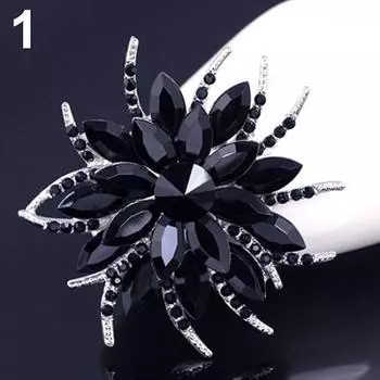 Wedding Bridal Large Flower Shiny Rhinestone Lady Scarf Brooch Pin Jewelry Decor ARI