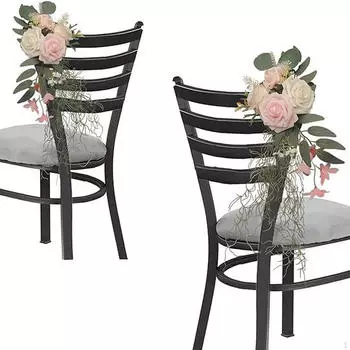 Wedding Chair Back Flowers Aisle Bench Floral Decor Ceremony Decoration for розовый