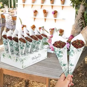 Wedding Confetti Cones Holder Box Wedding Decor Confetti Cones Stand Box Wedding Confetti Rose Petal Tray Wedding Paper Cones