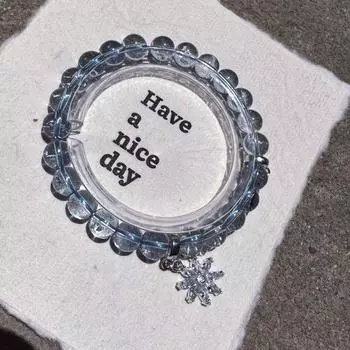 Wedding Decoration Ice-like Glass Body Aquamarine Topaz Bracelet Women s Single Ring Bracelet Ornament Gift for Girlfriend Girlfriend 14cm