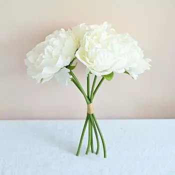 Wedding Decoration Simulated Flower Bride Rose Bouquet Rich Peony Fake Flower Bouquet Home Decoration Shooting Props белый