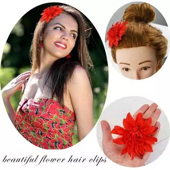 Wedding Events Flower Hair Clips Bohemian Style Hair Clips Fashion Headwear Hairpin Beach Parties фиолетовый