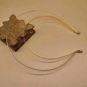 Wedding Headband Metal Band Headpiece Women DIY Headband Korean Hair Hoop Halo Hair Crown Thin gold-2layer