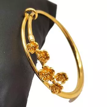 Wedding Style Peach Blossom Bracelet, New Fashionable Girl s Smooth Sliding Flower Bracelet one size(16-22CM)