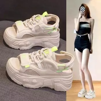 Модные босоножки на танкетке для отдыха на открытом воздухе 37