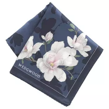 Wedgwood Большой печатный носовой платок Magnolia Silk Cotton Большой хлопковый шелковый носовой платок 58 см [WEDGWOOD] (Магнолия) & (военно-морской флот) Женщины Прибл. тёмно-синий