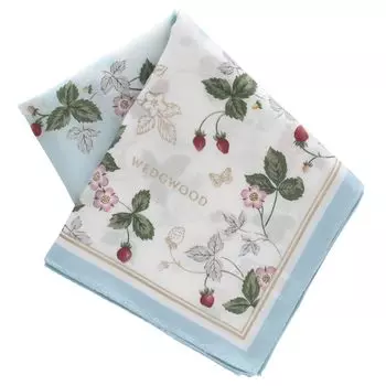 Wedgwood Большой печатный носовой платок Wild Strawberry Silk Cotton Большой хлопковый шелковый носовой платок 58 см [WEDGWOOD] & (синий) Женщины Приблизительно. 000425-0001-02 синий
