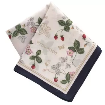 Wedgwood Большой печатный носовой платок Wild Strawberry Silk Cotton Большой хлопковый шелковый носовой платок 58 см [WEDGWOOD] & (военно-морской флот) Женщины Приблизительно. 000425-0001-03 тёмно-синий