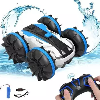 WEECOC RC Car с дистанционным управлением, амфибийный электрический радиоуправляемый автомобиль, трюковой автомобиль с беспроводным управлением, вращение на 360 градусов, высокая скорость, полный привод