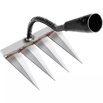 Weeding Rake Head Garden Claw Rake Metal Carbon Steel Tooth Nail Rake Weed Tooth Scraper Heavy Gardening Loose Soil Weeding Tool