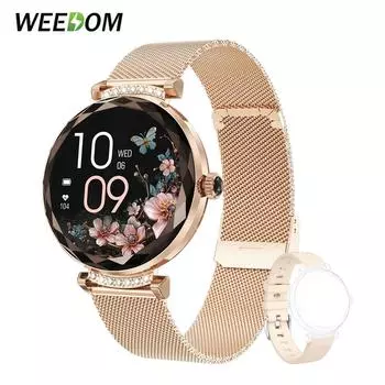WEEDOM 1,19-дюймовый Amoled-экран, Bluetooth-вызов, женские умные часы, индивидуальный циферблат, IP68, водонепроницаемые умные часы, фитнес-трекер для Android и IOS