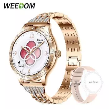 MEVADEN 1,27-дюймовый IPS-экран, роскошные модные Bluetooth-звонки, женские умные часы, индивидуальный циферблат, водонепроницаемые IP67, умные часы, фитнес-трекер для Android и IOS серебряный