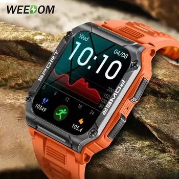 WEEDOM 1,95 Новый HD большой экран Bluetooth вызов мужские умные часы компас спортивный фитнес-трекер монитор сердечного ритма умные часы