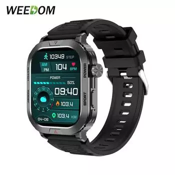 WEEDOM 2,01-дюймовый большой экран Bluetooth Звонок Смарт-часы для мужчин Спорт Фитнес-трекер Смарт-часы для Android IOS Калькулятор 300 мАч Часы ZW66