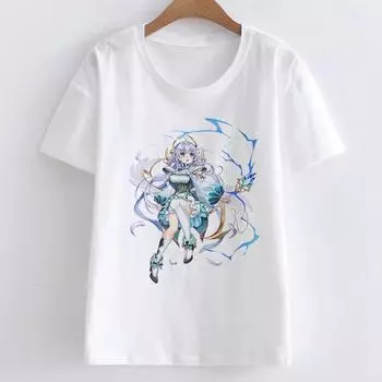 Wegoe Style Милая футболка с принтом персонажей японского аниме-мультфильма Модная уличная одежда Harajuku Skatebo XL белый