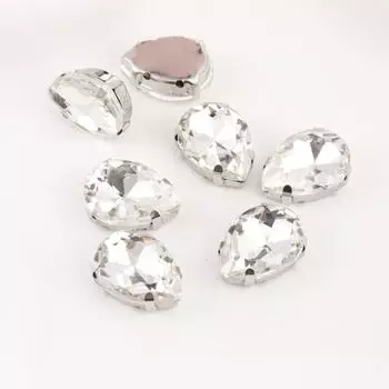 Weichen Плоское дно, четыре угла, специальная форма, стеклянная плоская пряжка в форме капли воды, сшитая вручную дрелью, ручная работа, стразы с двумя отверстиями, аксессуары ручной работы своими руками 6 * 8mm four-corner claw drill белый