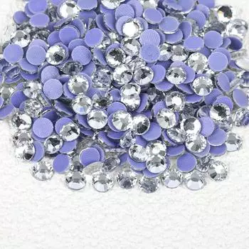 Weichen, высококачественные несмываемые цветные бриллианты с пластиковым дном, маникюрные бриллианты, круглые хрустальные наклейки своими руками, аксессуары для ювелирных изделий с бриллиантами SS4 #1440 pcs белый