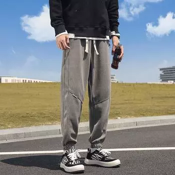 Weiha мужские эластичные повседневные брюки мужские корейские свободные леггинсы мужские весенне-осенние обычные спортивные брюки M зелёный