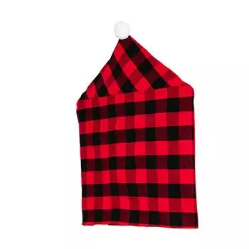 Weihnachts-Stuhlabdeckung, tragbar, rot, schwarz, kariert, Sitzbezge, Home-Part